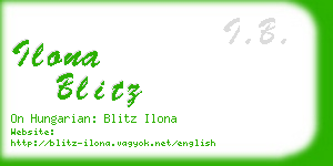 ilona blitz business card